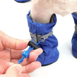 4pcs Waterproof Dog Boots For Rain, Anti-Silp Dogs Shoes And Paw Protector For Dogs With Straps