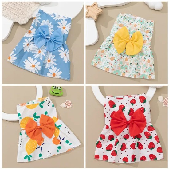 Dog Dresses For Small Dogs Girl Clothes Cartoon Cute Princess Skirt Summer Thin Pet Accessories