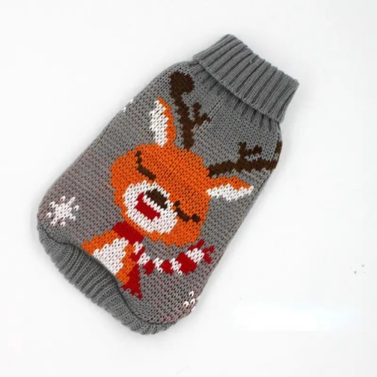 Christmas Knitted Dog Sweater Cat Clothes With Reindeer Print Pet Apparel, For Small & Medium Dogs