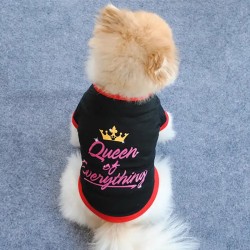 Pet Clothes For Small & Medium Dogs, Black Printed Dog Shirts, Summer Pet Tee, Soft Pet Apparel