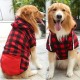 Pet Hoodie For Small Medium Large Dogs, Winter Plaid Dog Hoodie With Pocket, Warm Pet Apparel