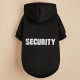 Pet Hoodie For Small & Medium Dogs, "Security" Printed Dog Hoodie, Winter Pet Apparel