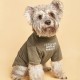 Pet Clothes For Small & Medium Dog, Brown Words Pattern Pet Tee, Pet Apparel