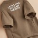 Pet Clothes For Small & Medium Dog, Brown Words Pattern Pet Tee, Pet Apparel