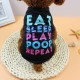 Pet Colorful Eat Sleep Play Print T-Shirt For Dogs Puppies, Machine Washable Clothes Clothing Outfit