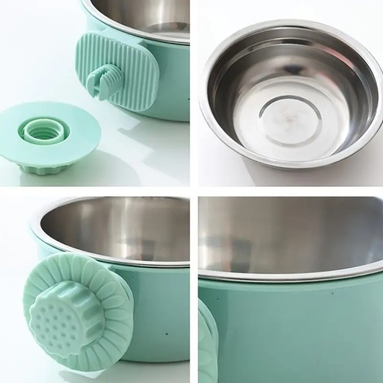 Adjustable Pet Rice Bowl , Stainless Steel Cat Bowl , Fixed Dog & Cat Bowl For Drinking & Eating