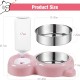 Pet Water & Food Bowl Set, Double Bowls With Automatic Water Dispenser Bottle For Small Dogs & Cats