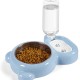 Pet Water & Food Bowl Set, Double Bowls With Automatic Water Dispenser Bottle For Small Dogs & Cats