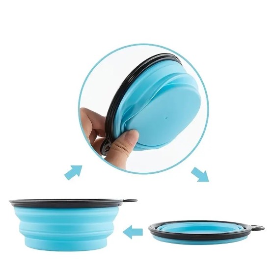 Collapsible Pet Bowl For Dog & Cat, Silicone Travel Dog Bowl, Foldable Cat Water Bowl For Walking