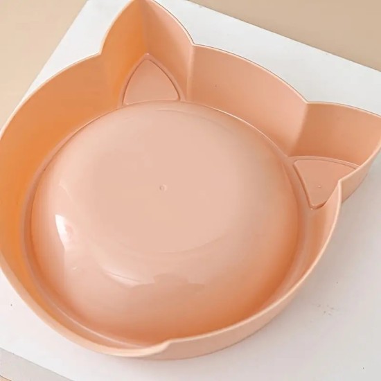 1pc Pet Feeding Bowl, Cat Shape Design Food Bowl For Puppy Dogs & Cats