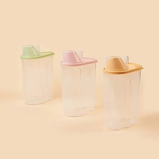 Pet Food Container Transparent Plastic Cat & Dog Food Holder