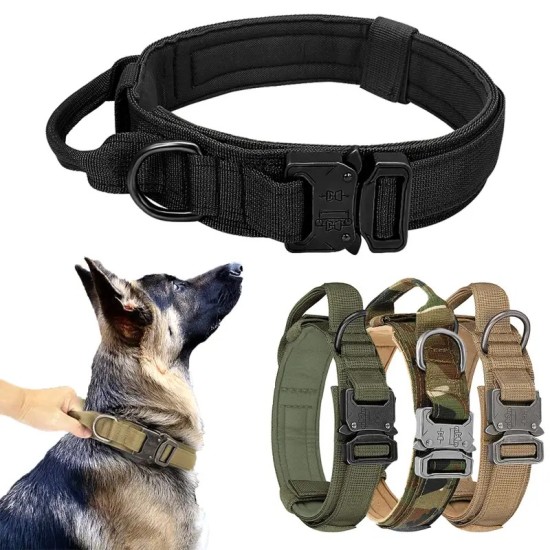 Tactical Pet Collar, Dog Collar With Handle, Military Heavy Duty Dog Collars For Medium Large Dogs