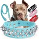 Spiked Dog Collar, Durable PU Leather Studded Dog Collar With Leash