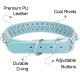 Spiked Dog Collar, Durable PU Leather Studded Dog Collar With Leash