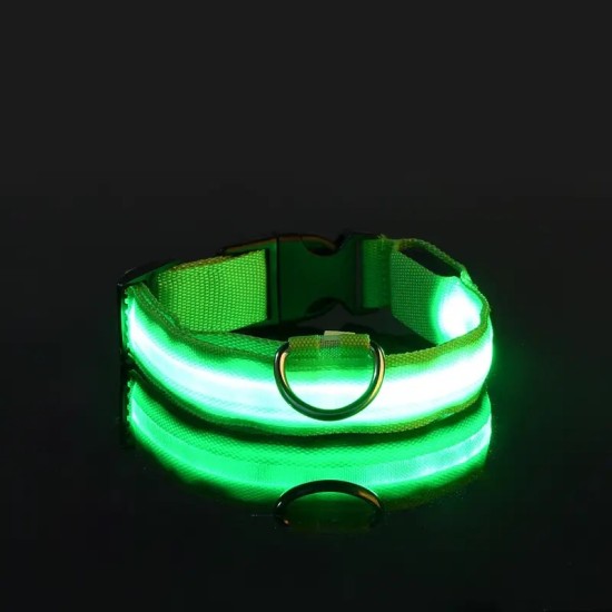 Glow-In-The-Dark Pet Collar For Small Medium Dogs, LED Dog Collar For Night Walking