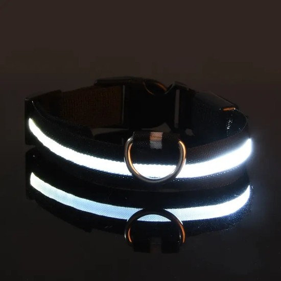 Glow-In-The-Dark Pet Collar For Small Medium Dogs, LED Dog Collar For Night Walking