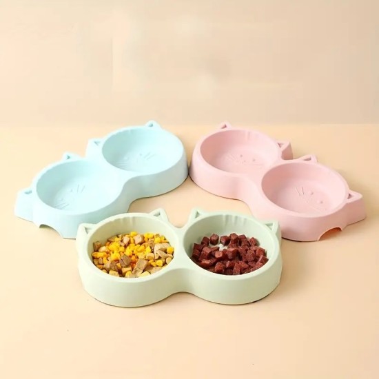 Pet Double Bowl Double Cat Bowl Cat Water Bowl For Dogs Feeder Pet Bowls