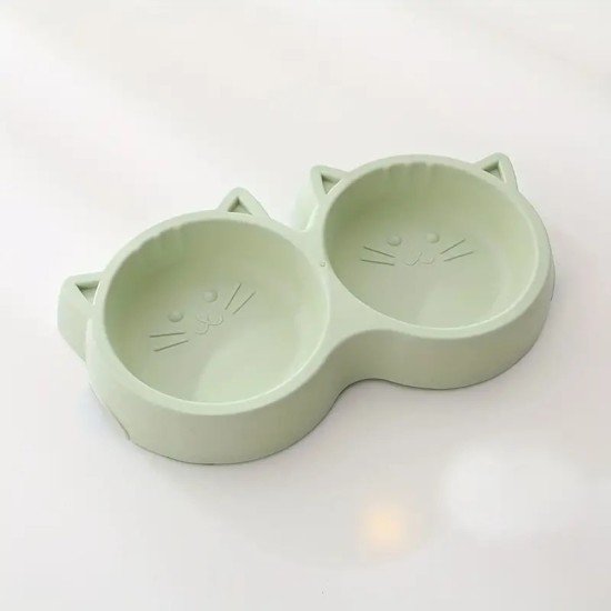 Pet Double Bowl Double Cat Bowl Cat Water Bowl For Dogs Feeder Pet Bowls