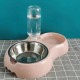 Double Cat Bowl, Cute Water And Food Dual Bowl Set With Water Bottle, Automatic Water Dispenser