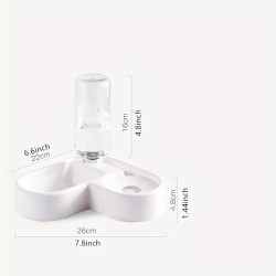 Cat Water Fountain & Food Bowl, Automatic Water Fountain For Small Dogs, Pet Drinking Supplies