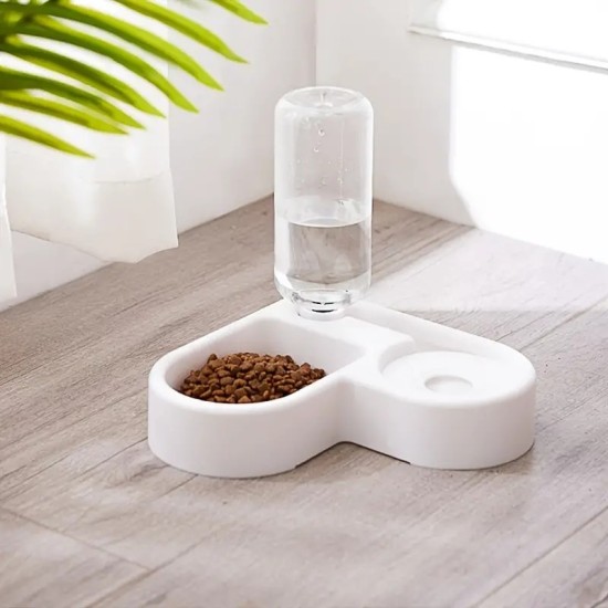 Cat Water Fountain & Food Bowl, Automatic Water Fountain For Small Dogs, Pet Drinking Supplies