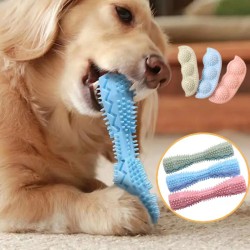 Dog Chew Stick Toys Toothbrush Durable Brushing Stick Soft Rubber Tooth Cleaning Massage Tools Pet