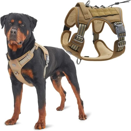 Tactical Dog Harness For Small Medium Large Dogs Adjustable Pet Harness Reflective Dog Training Vest