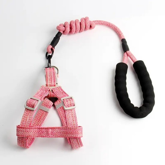 Pet Leash, Dog Harness, Small And Medium-sized Dog Round Rope Chest And Back Traction Supplies